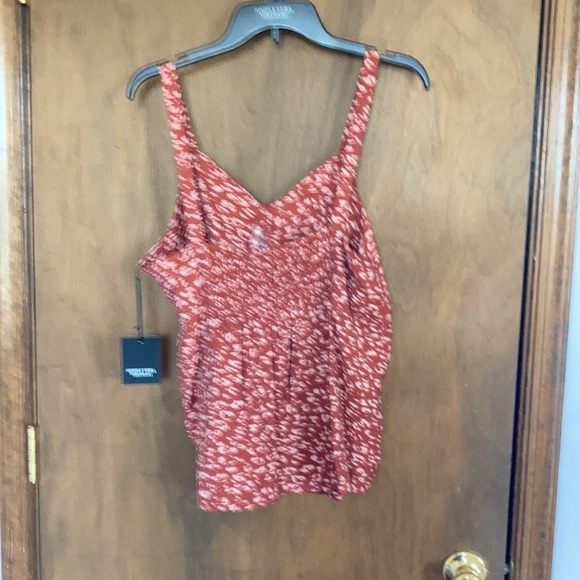 Simply Vera Vera Wang top abstract animal print top smocking in back L - Picture 13 of 15